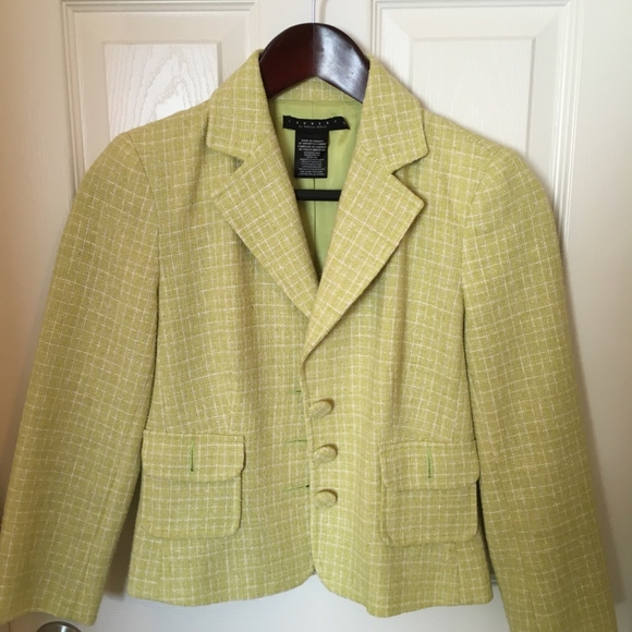 Laundry by Shelli Segal Jacket/Blazer Yellow-Green Sz 2 - Picture 7 of 8